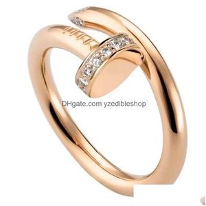 Bandringen Designer Mode Dames Heren Zirconia Engagement Titanium Bruiloft Sieraden Geschenken Accessoires Drop Delivery Ring Dhjub