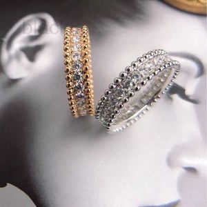 Band Ringen ontwerper Kaleidoscope kralen volledige diamanten ring vrouwen V goud dikte 18K Koreaanse exquise stralende ster mannelijke en vrouwelijke ringen 9U0X