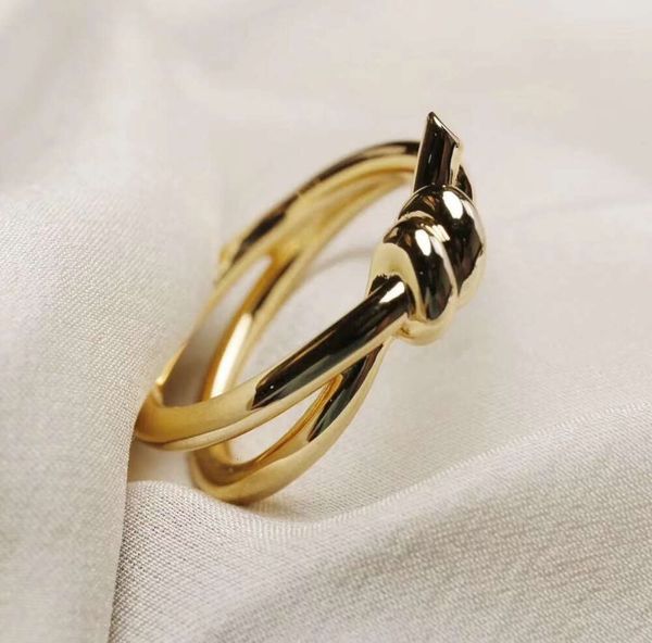 Bands anneaux Designer Ring Ladies Rope Knot Ring Luxury With Diamonds Fashion Rings For Women Jewelry Classic 18K Gold plaqué ROSE MARIAGE GROUPE