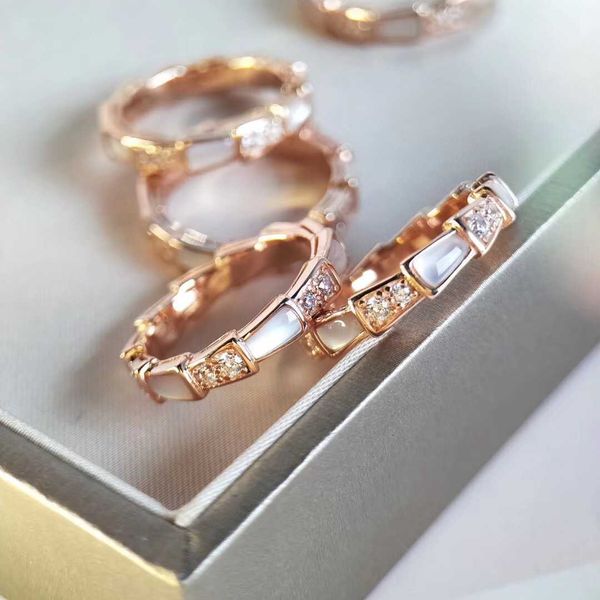 Anneaux de bande diamant perle anneau serpent diamant anneaux ouverts pour les femmes de haute qualité mode luxe bijoux accessoires taille 6-10