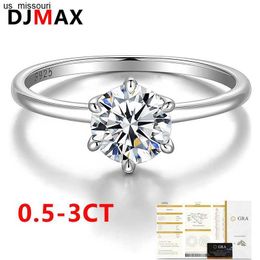 Bandringen djmax 053ct d kleur moissaniet trouwring voor vrouwen topkwaliteit 18k witgoud 925 sterling zilveren dame's diamanten ring 2023 j0522