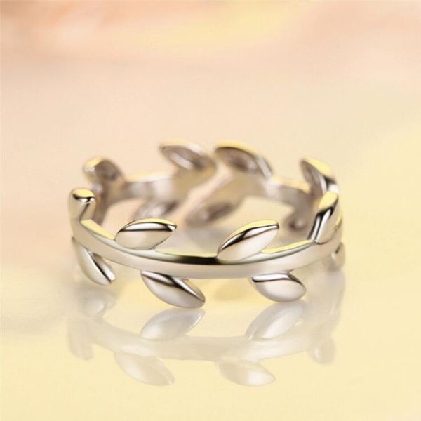 Anillos de banda Dokreil Olive Branch Anillo ajustable para mujer Regalo de moda