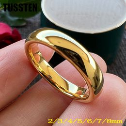 Anneaux de bande Goutte TUSSTEN 2-8MM Hommes Femmes Bague De Mariage En Tungstène Dôme Poli Confort Ajustement Livraison Gratuite 230824