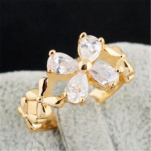 Bande Anneaux E-shine Plante Bague Pour Les Femmes Zircon Métal Matériel Romantique Beau Style Ami Amant Cadeaux Fête D'anniversaire Bijoux