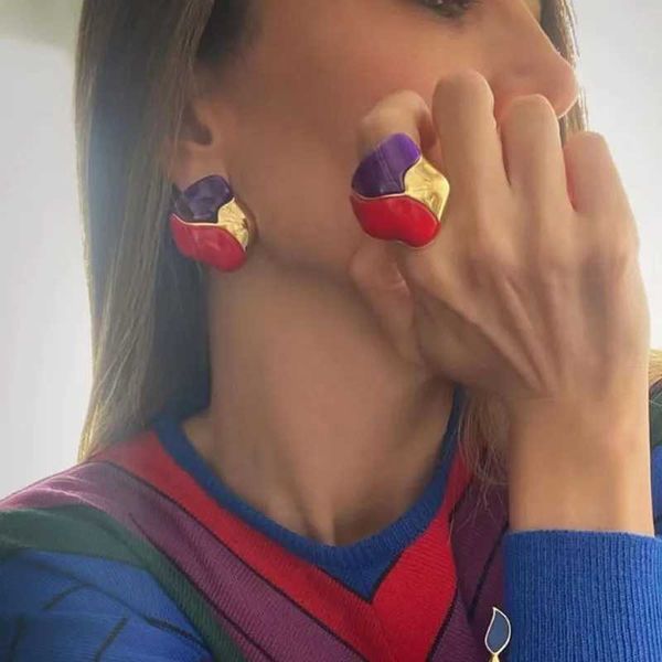 Bagues en émail multicolores, bagues irrégulières pour femmes, grosses bagues de cocktail exagérées, bijoux inhabituels pour femmes 240125