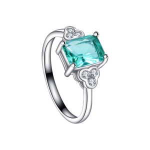 Bands Anneaux Europe et Amérique S925 Sterling Sier Grand-mère Emerald Classic Square Diamond Engagement Ring For Men Women Drop Deliv DH8SD
