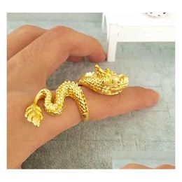 Bagues de bande Europe Mode Imitation Or Dragon Bague Punk Vent Pour Hommes Drop Livraison Bijoux Dhni5