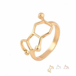 Bandringen Everfast 10st veel hele molecuulring Chemie Sieraden Neurotransmitter Wetenschap Vrouwen Mannen Vingerringen kunnen kleur mengen Efr0762 Dhz9F