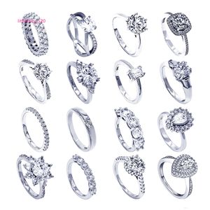Band Ringen Fabriek Directe Verkoop fijne sieraden ringen wit vergulde S925 zilveren dames bruiloft diamant moissanite eternity ring voor meisjes