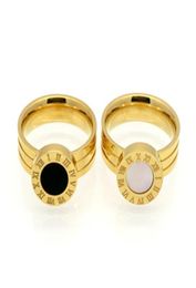Bandringen beroemde merk Women Rings Goldenrose Gold kleur roestvrijstalen ring Romeinse numeral shells luxe sieraden vrouwelijke top8308618