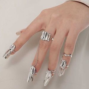 Band Ringen FanYin Metalen Nail Art Ring Set Combinatie Joint Ring voor Vrouwen INS Selling Trend Partij Sieraden 240125