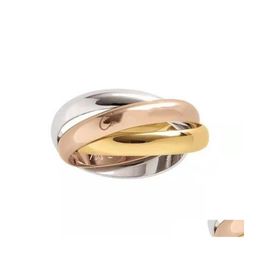 Bandringen mode 3 in 1 designer ring hoogwaardige 316L roestvrijstalen sieraden voor mannen en vrouwen drop levering dh0by