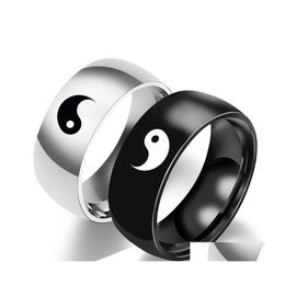 Bandringen mode Chinese taiji ringliefhebbers creativiteit yin yang acht trigrams titanium staal punk mannen en vrouwen accessoires juwelier ottlp