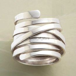 Bandringen mode creativiteit zilveren kleur grote wraparound voor vrouwen mannen verlovingsfeestje ring sieraden maat 6-10 H240425