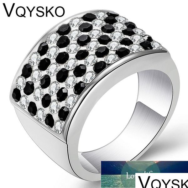 Anillos de banda Joyería de cristal de moda Puntos negros para regalo de fiesta Anillo de mujer de acero inoxidable 316 Proveedor al por mayor Precio de fábrica Dhgarden Dhw6S