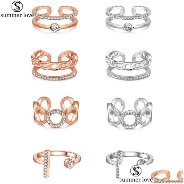 Anillos de banda Moda Cubic Zirconia Infinity Symbol Ring Cz Endless Love Promise Eternity Amistad para mujeres G Wk