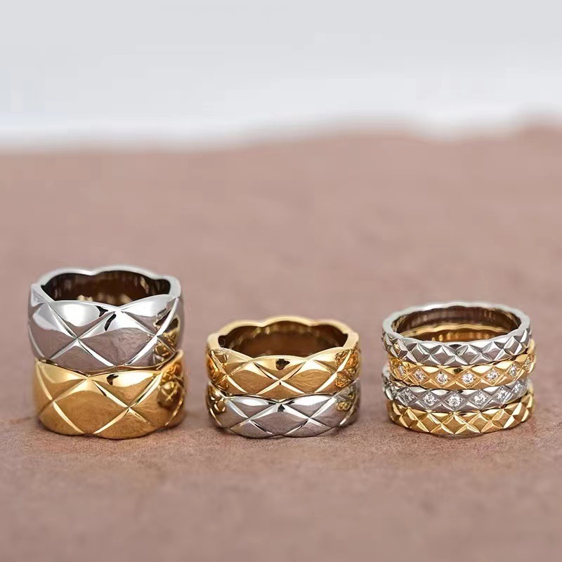 Кольца кольца модельер кольца мужчина женщина 18 тыс. Золото покрыто розовым золотом S925 Серебряный стразы Знаменитости Канал Cogo Crush Ring