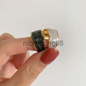 Band Ringen Mode Emaille Brede Ring voor Vrouwen Mannen Punk Multicolor Verstelbare Vintage Metalen Wijsvinger Ringen Sieraden Party Gift Hot Nieuwe x0625