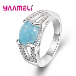 Bandringen mode echte natuurlijke brand opaalring solide 925 sterling zilver voor vrouwen kleur edelsteen stenen ringen fijne sieraden voor dame J230517