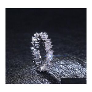 Bands Anneaux Fashion Gold Zircon Simple High Quality Ring Wedding For Women Jewelry Party Gifts Wholesale Drop Livrot Ot1yg