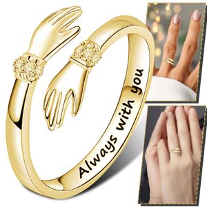 Bandringen mode knuffelringen verstelbare open ring vrouwen temperament persoonlijkheid creatieve liefde knuffel minnaar moeder en dochter sieraden G230213