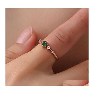 Bandringen mode sieraden dames eenvoudige diamanten ring koperen staart drop levering dhluy