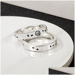 Band Anneaux Fashion Luxury GCC Ring Ghost Sier for Men Women Women Uni Snake Designer Love Brand Hip Bijoux Sliver Color Mans Party Drop Del Otj0w
