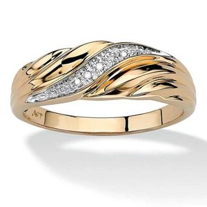 Anneaux de bande Mentide à la mode et créative Rexquis Gold Metal Incrup avec un engagement de zircon blanc rjewelry J240429