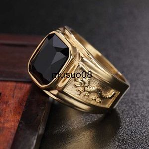 Anillos de banda FDLK New Golden Dragon Gold Color Hombre AAA Anillo de bodas Big Men 6-15 Retro Jewelry J230602