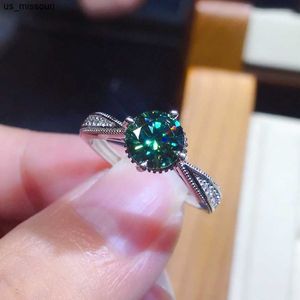 Bandringen Fijne mode -sieraden Groene natuurlijke barnsteenringen voor vrouwen Diamant Bizuteria Anillos de Pure Emerald Gemstone Resizable Gift Rings J230522