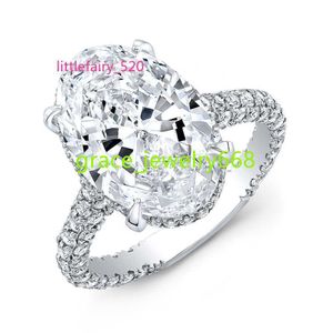 Bandringen fijne sieraden 8ct ovaal gesneden 3 rij micro pave diamant verloving halo moissanietring