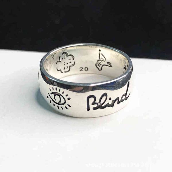 Anneaux de bande fleur et oiseau sculpté Skull Ring S925 Sterling Silver Love intrépide large paire étroite bague amoureux hommes femmes exclusif Design bijou