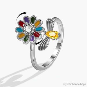 Bandringen bloemangst roestvrijstalen ringen voor vrouwen ringe femme mujer vintage verstelbaar sieradenpaar