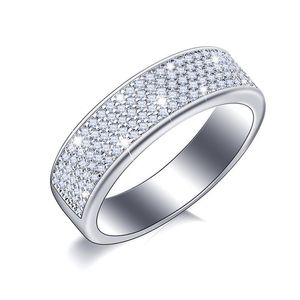 Bandringen voor vrouwen mode groot zilver cz zirkon stenen bruiloft verloving sieraden kleine anti-kristal met strakke buitenmuur