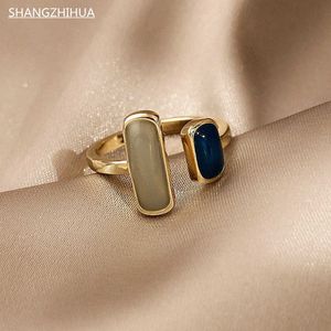 Bandringen Franse retro romantische kleur matching drop glaze open ringen voor vrouw 2021 Koreaanse mode sieraden feest meisjes luxe ring p230411