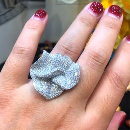 Bande Anneaux GODKI De Luxe Grandes Fleurs Déclaration Doigt pour Les Femmes De Mariage Cubique Zircon CZ Africain De Mariée Dubaï Chic Bijoux 2023 230511