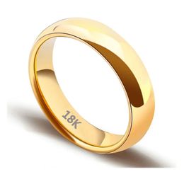 Bandringen Vergulde Ring 18K Goudkleur Mode Dames Anillos Mujer Exclusief Paar Trouwring Bague Femme Acier Inoxydable Bague 231021
