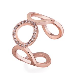 Bandringen Gold Sier Open Circle Ring Design Cute Fashion Love Sieraden voor vrouwen Girl Child Gifts Hollowedout Verstelbare druppel Dhg0r