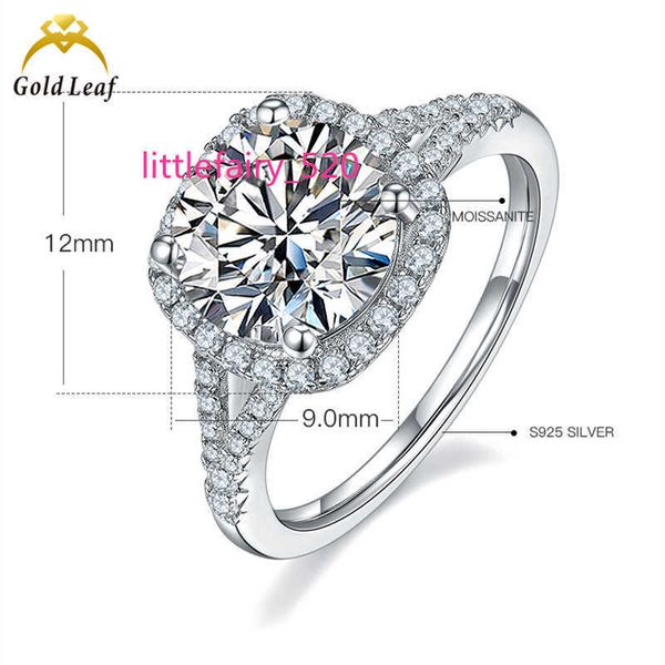 Bagues de bande Goldleaf Fine Jewelry Ring Custom Diamond Engagement Wedding 14K 18K Gold Plated 925 Sterling Silver Moissanite Ring For Women