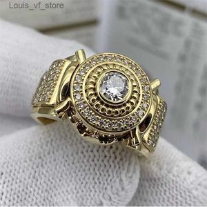 Band anneaux magnifiques hommes or argent couleur carré rond en pierre blanche accessoires de conception classique de conception cadeau h240424