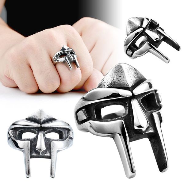 Bande Anneaux Goth Hip Hop Mf Doom Masque Pour Hommes Gladiateur Punk Style Égyptien Pharaon Mâle Anneau Classique Rétro Bijoux Partie Accessoires Smtiq