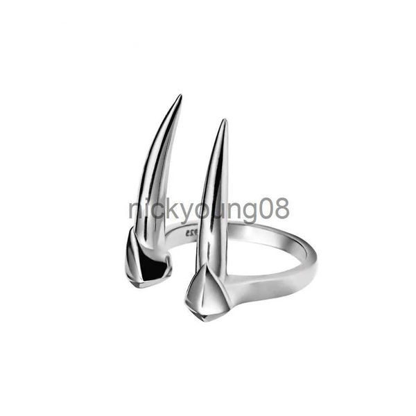 Anillos de banda Gótico Punk Color plata Dientes de vampiro Colmillos Anillo de dedo para hombres Mujeres Hip Hop Chic Anillos abiertos Regalos de joyería de fiesta ajustables x0625