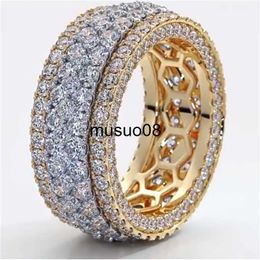 Band Ringen Handgemaakte Luxe ring 925 Sterling zilver 150 stks Ronde vorm Diamond Cz Party trouwring ringen Voor vrouwen mannen vinger Sieraden J230602