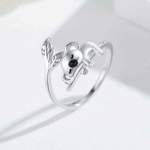 Bandringen Harong Mode Levensechte Koala Ring Maat Verstelbaar Leuke Cartoon Dierenringen voor Meisje Vrouwen Mannen Partij Sieraden Cadeau 240125