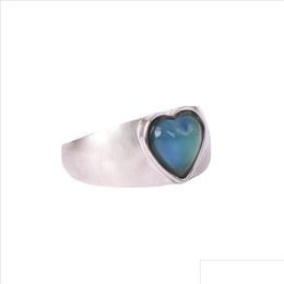 Anillos de banda Anillo de humor de corazón Tamaño de mezcla Cambios de color a la temperatura de su sangre294N Joyería de entrega de gota DHICM