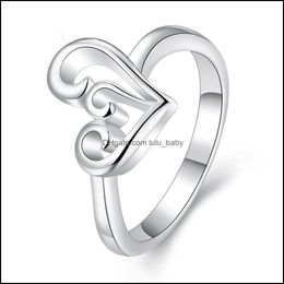 Bands anneaux de coeur pour les femmes Engagement de mariage Fashion Corée des bijoux coréens Brands de bijoux Sterling Sier Masonic Drop Livrot Dhwl1