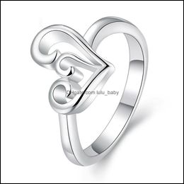 Band anneau Heart Ring For Women Engagement de mariage Fashion Corée des bijoux coréens MARCHES 925 Sterling Sier Masonic Drop Livrot 2021 LULUBABY DHRKV