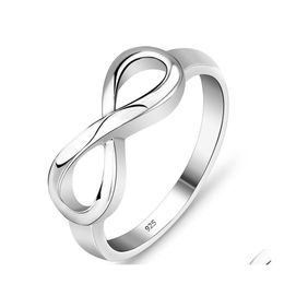 Bandringen Hoogwaardige 925 Sterling Sier Infinity Ring Endless Love Symbol Fashion For Women Drop Delivery Sieraden Otvyn