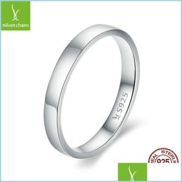 Bagues de bande Haute Qualité 925 Sterling Sier Bague De Mariage Classique Doigt Rond Femmes Fiançailles Bijoux Cadeau 2001 Q2 Drop Livraison 2021 D DHC9P