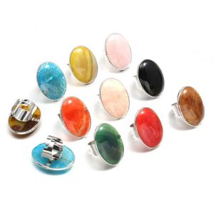 Bandringen Hoge kwaliteit Natuurlijke semi -edelroos Rose Quartz Red Agate Ovale ring Modieuze sieraden om damescharml40402 te verbeteren